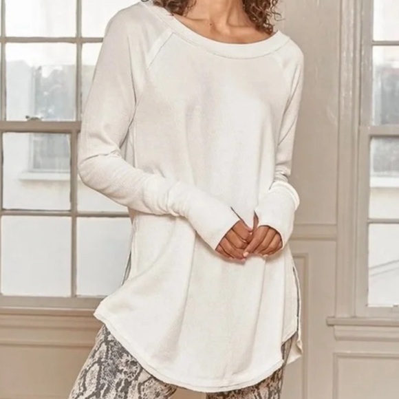 Free People We The Free Snowy Thermal 6pm Long Sleeve Tunic Size Small - Picture 2 of 8